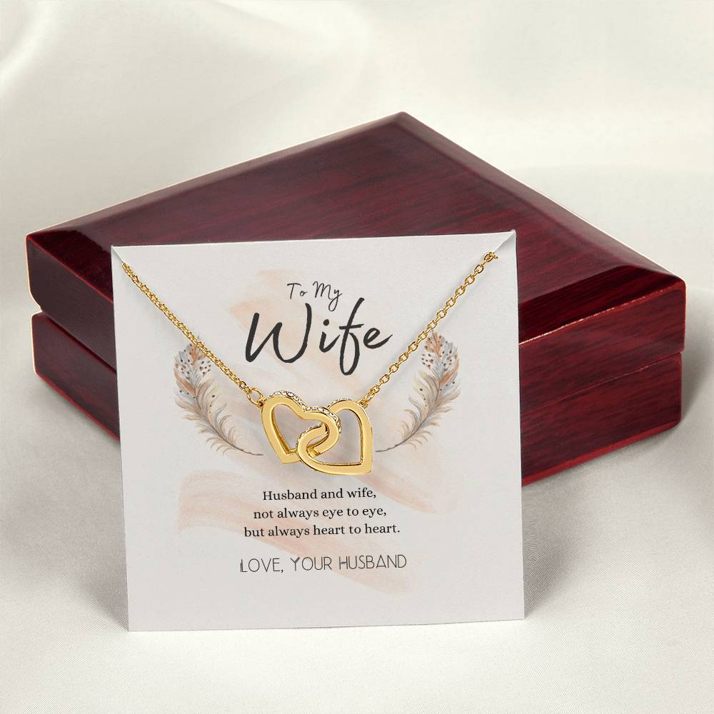 To My Wife Heart To Heart Necklace Interlocking Hearts Necklace