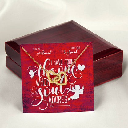 For My Girlfriend. My Soul Adores Necklace Interlocking Hearts Necklace