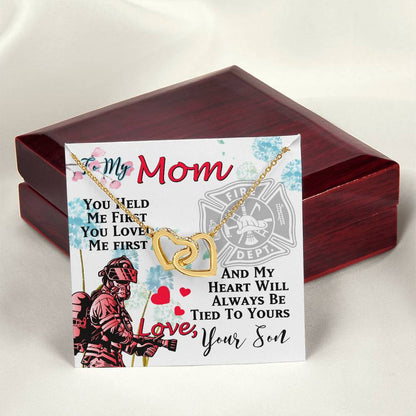 Firefighter'S Mom - Interlocking Heart Necklace Interlocking Hearts Necklace