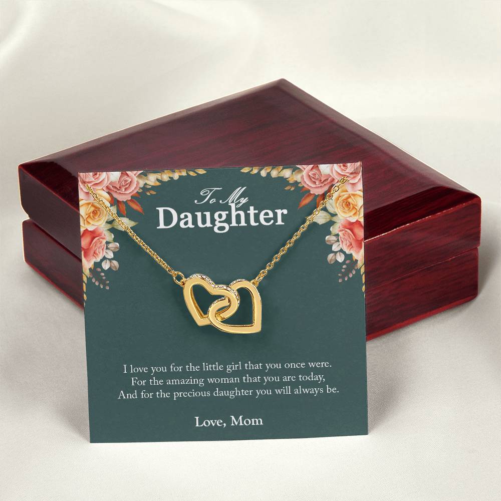 You Will Always Be Precious To Me Gift For Daughters Interlocking Hearts Necklace