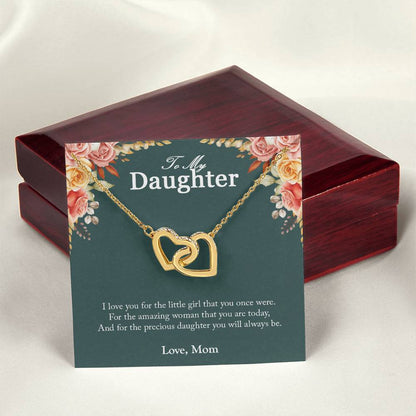 You Will Always Be Precious To Me Gift For Daughters Interlocking Hearts Necklace