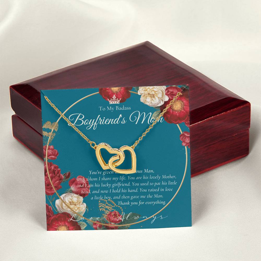 Gift For Boyfriend'S Mom Boyfriend'S Mom Necklace To My Boyfriend’S Mom Gift Mother’S Day Gift For Boyfriend'S Mom Interlocking Hearts Necklace