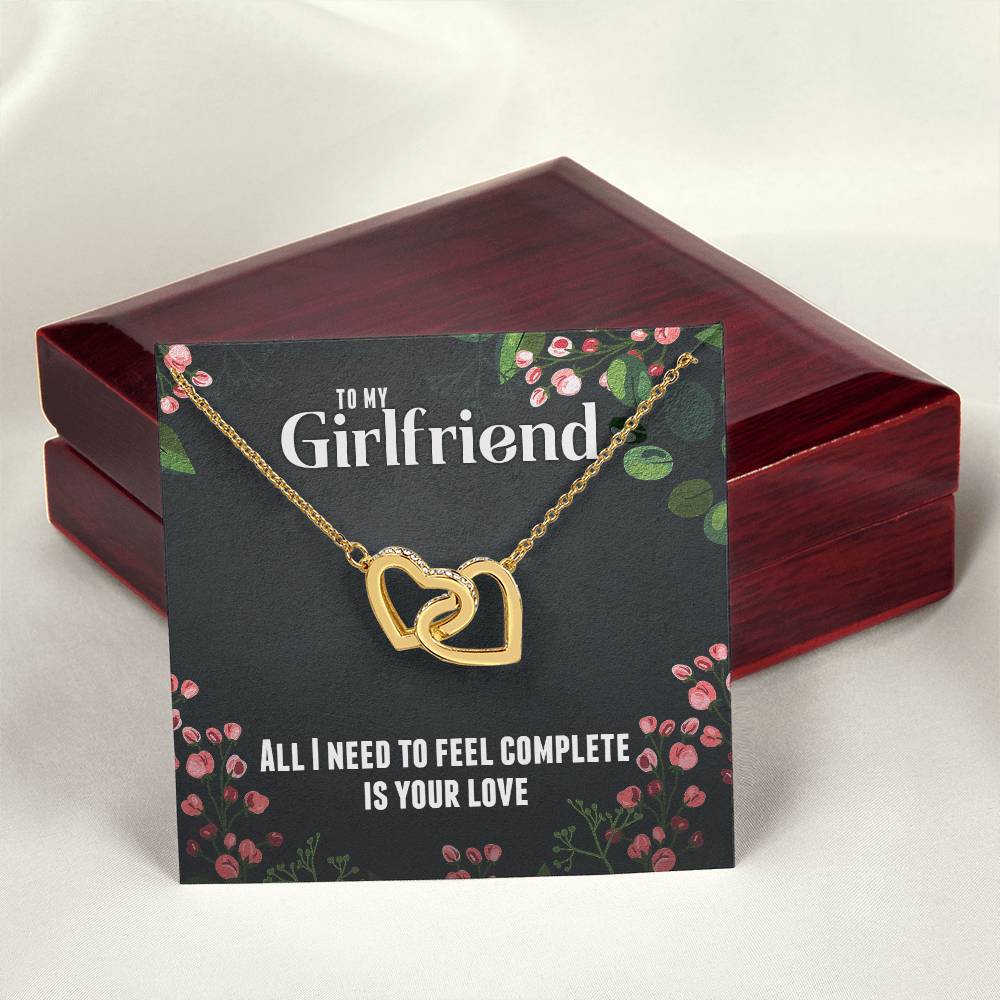 For Girlfriend Interlocking Hearts Necklace - All I Need Is Your Love