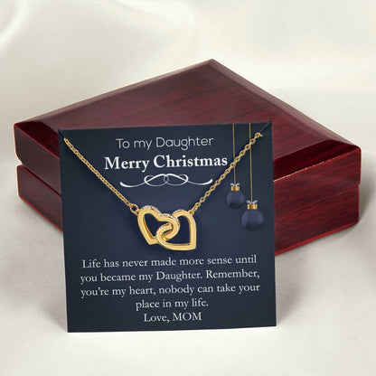 Christmas Gift For Daughters- Interlock Heart Necklace! Interlocking Hearts Necklace