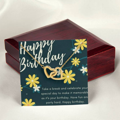 Birthday To My Daughter Interlocking Hearts Necklace