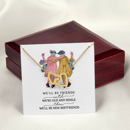 Friendship Interlocking Hearts Necklace - Friends Forever - F02