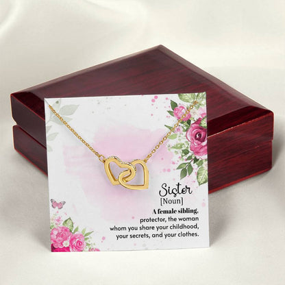 A Female Sibling - Interlocking Hearts Necklace
