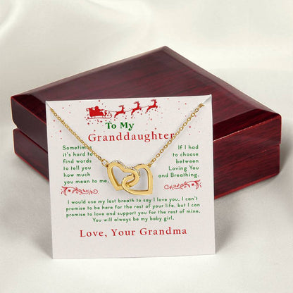 Collection Granddaughter - Christmas - Gift From Grandma Interlocking Hearts Necklace