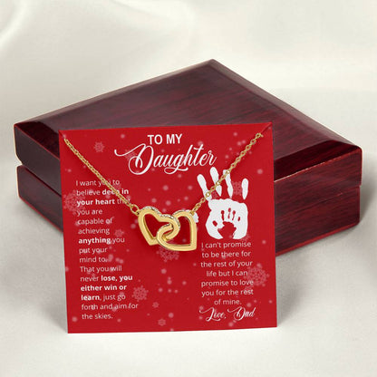 Christmas Gift For Daughter Interlocking Hearts Necklace