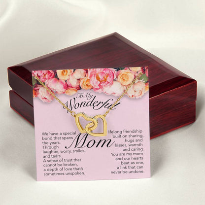 Wonderful Mom Interlocking Hearts Necklace