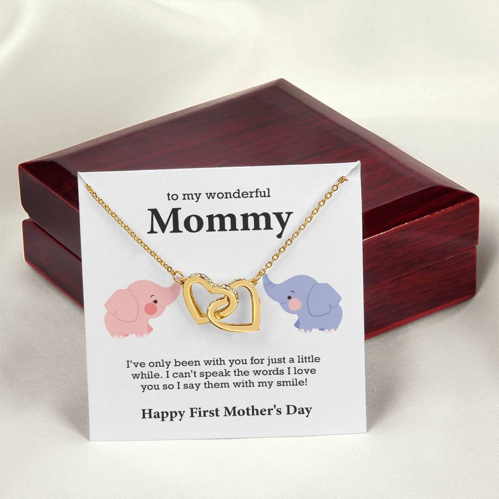 To My Wonderful Mommy Interlocking Hearts Necklace