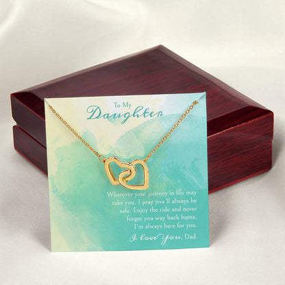 A Gift For A Daughter Interlocking Hearts Necklace - Wherever Your Journey In Life