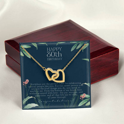 30Th Birthday Gifts For Women Necklace For Her 3 Decade Jewelry 30 Years Old 30Th Birthday Gift Necklace Jewelry Gift For Her Interlocking Hearts Necklace