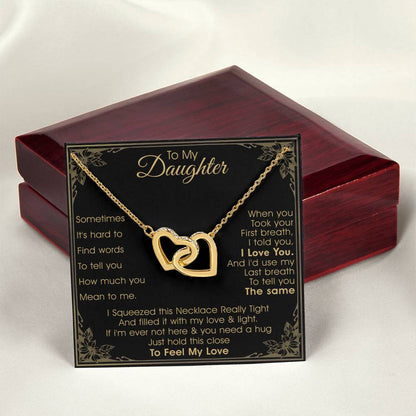 A Gift For Daughter Interlocking Hearts Necklace - Feel My Love