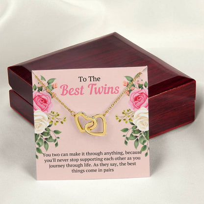 Best Birthday Gift For Twin Sisters Interlocking Hearts Necklace