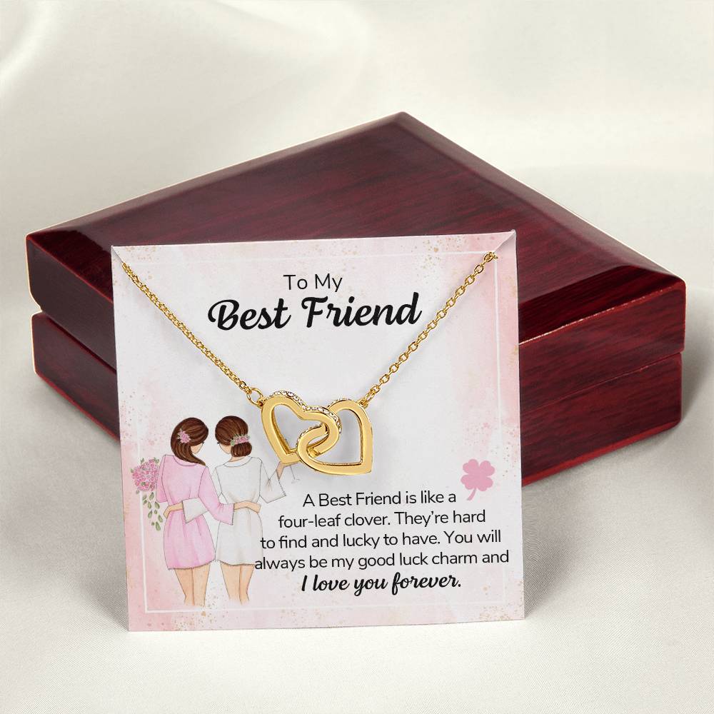 Best Friend Locked Hearts Necklace Gift Interlocking Hearts Necklace