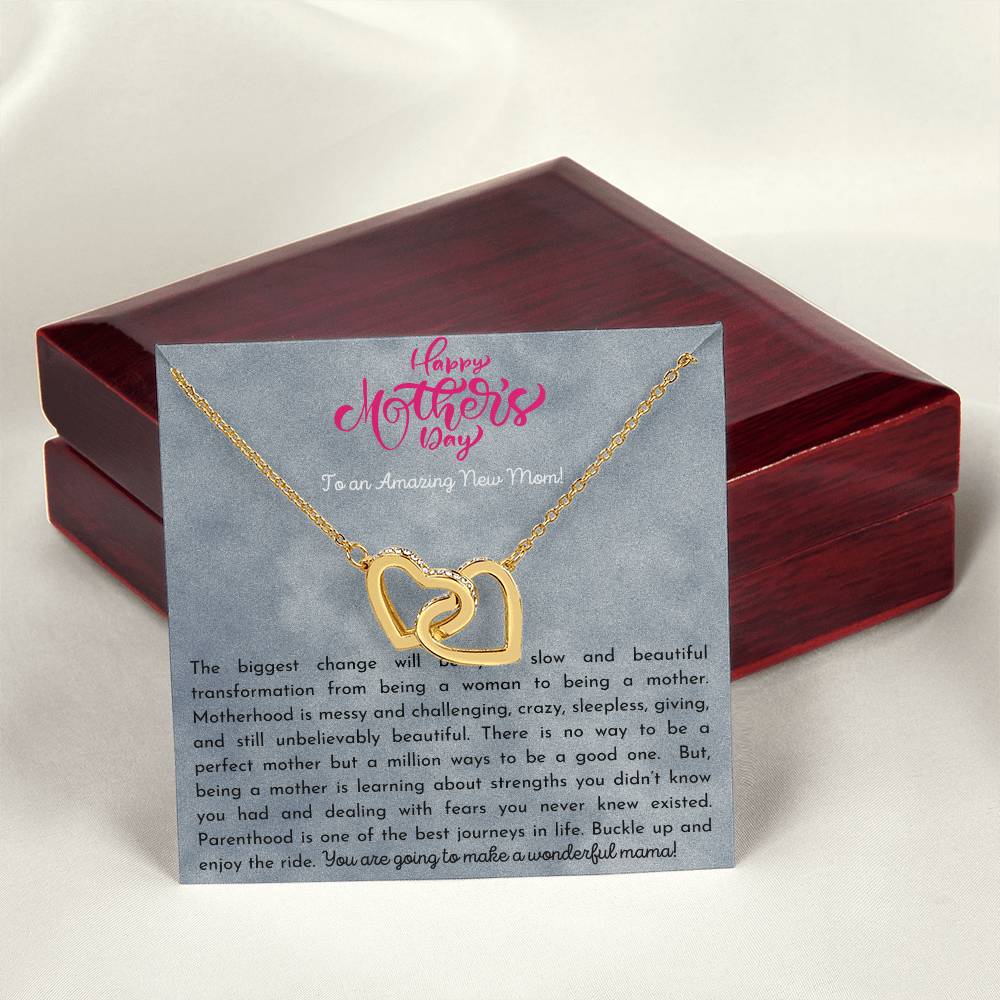 Amazing New Mom Interlocking Hearts Necklace