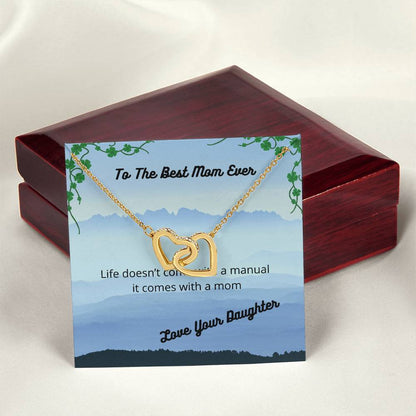 Comes With A Mom Two Hearts Necklace Interlocking Hearts Necklace