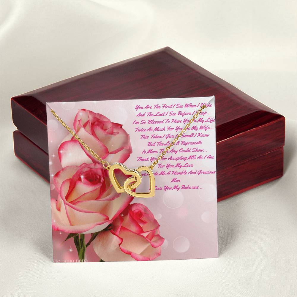 You Are The First I See When I Wake. Interlocking Hearts Necklace