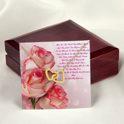 You Are The First I See When I Wake. Interlocking Hearts Necklace