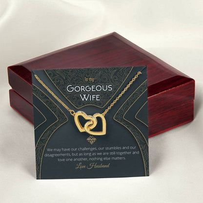 Unique & Romantic Husband To Wife Gift Necklace Interlocking Hearts Necklace