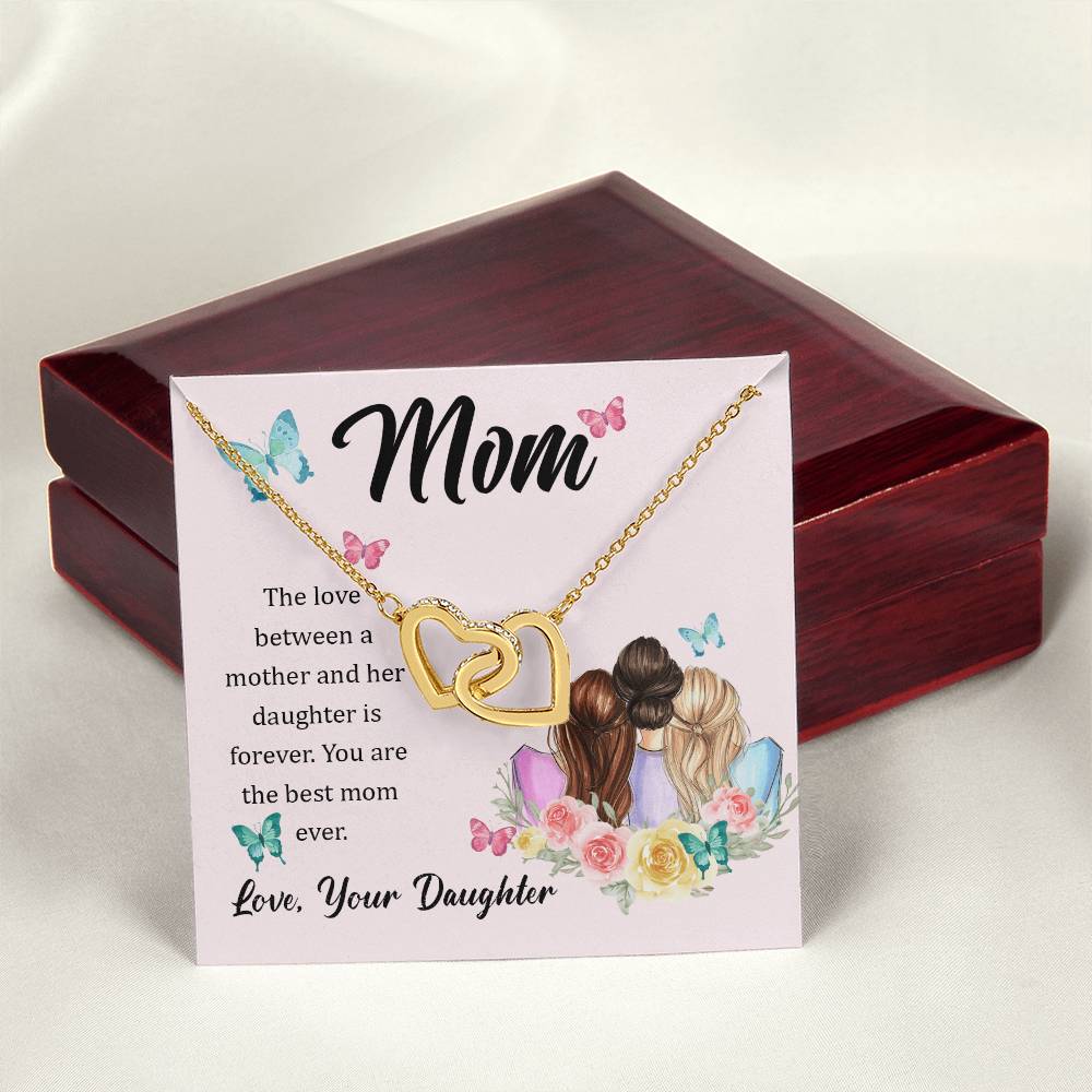 Dear Mom Interlocking Hearts Necklace