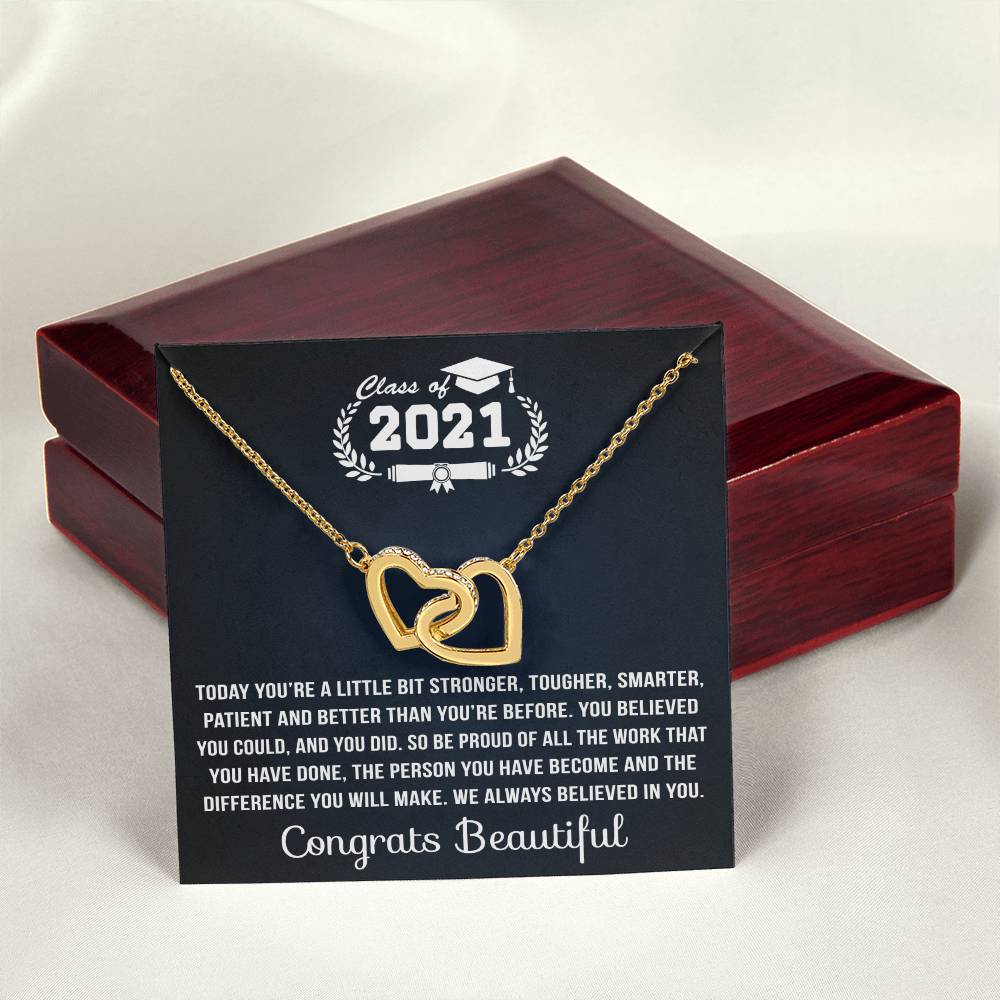 You Are Stronger Interlocking Hearts Necklace