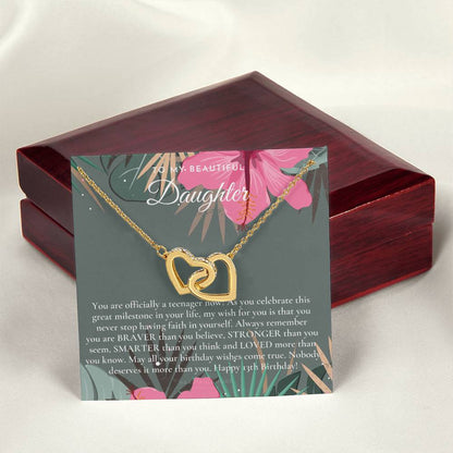 Gift For 13 Year Old Girl Gifts 13Th Birthday Girl 13Th Birthday Gift Thirteenth Birthday Necklace Teen Birthday Gift Official Teenager Interlocking Hearts Necklace