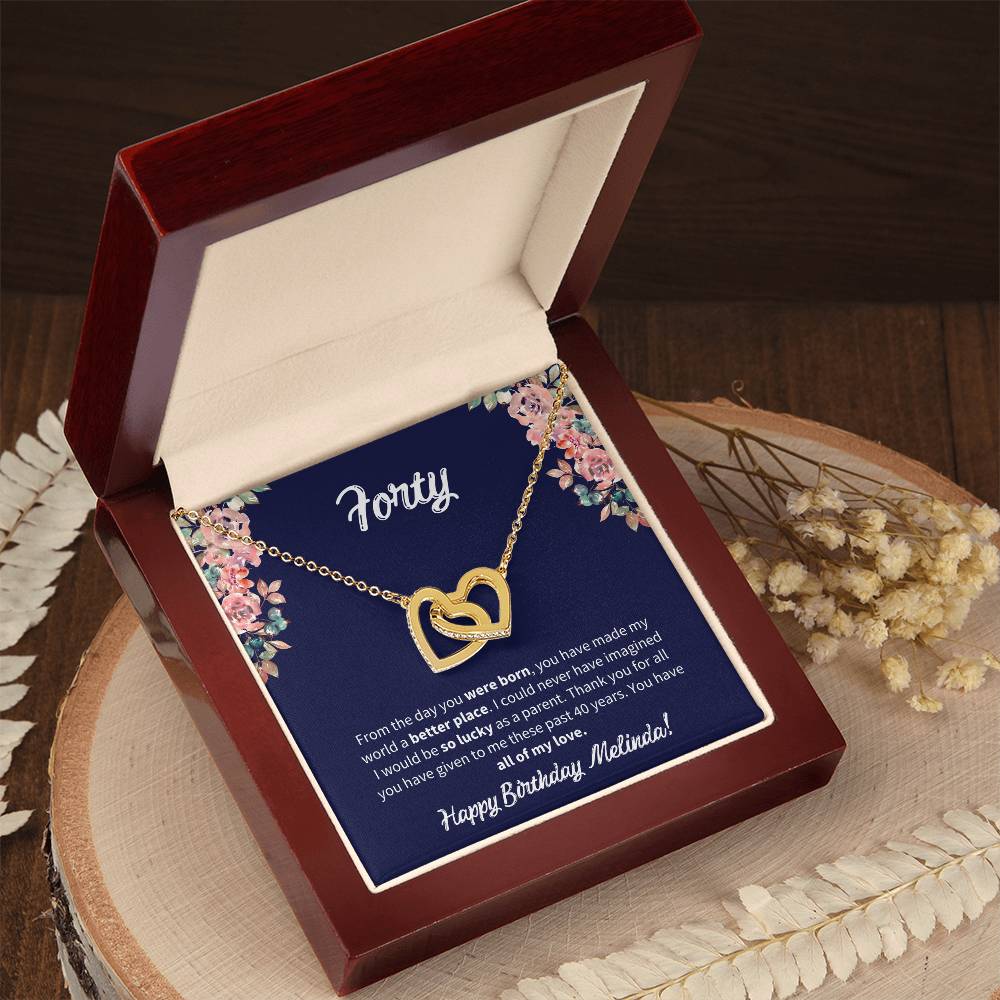 Forty Birthday All Of My Love Interlocked Hearts Necklace Interlocking Hearts Necklace