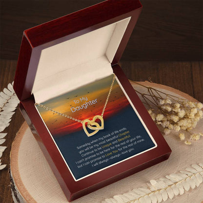 Daughter I Will Always Always Love You - Hearts Necklace Interlocking Hearts Necklace