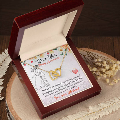 Best Romantic Anniversary Gift For Wife Interlocking Hearts Necklace