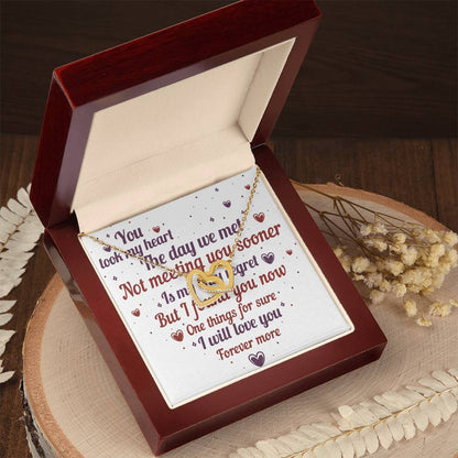 Anniversary Gift Heart Girl Boyfriend Wife Wedding Interlocking Hearts Necklace