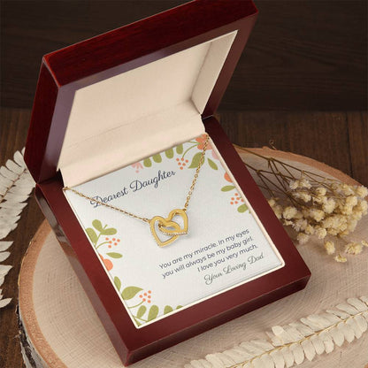 Dearest Daughter Interlocking Hearts Necklace