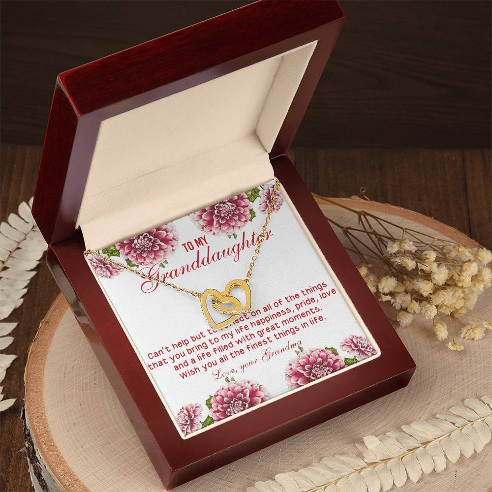Wish You All The Finest Things In Life - Best Gift For Granddaughter Interlocking Hearts Necklace