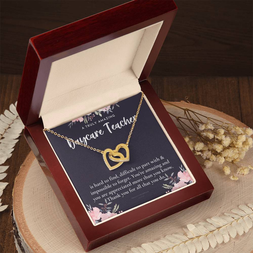 Daycare Teacher Gift For Daycare Provider Gifts Daycare Thank You Gifts Preschool Teacher Gift Thank You Gift Daycare Interlocking Hearts Necklace