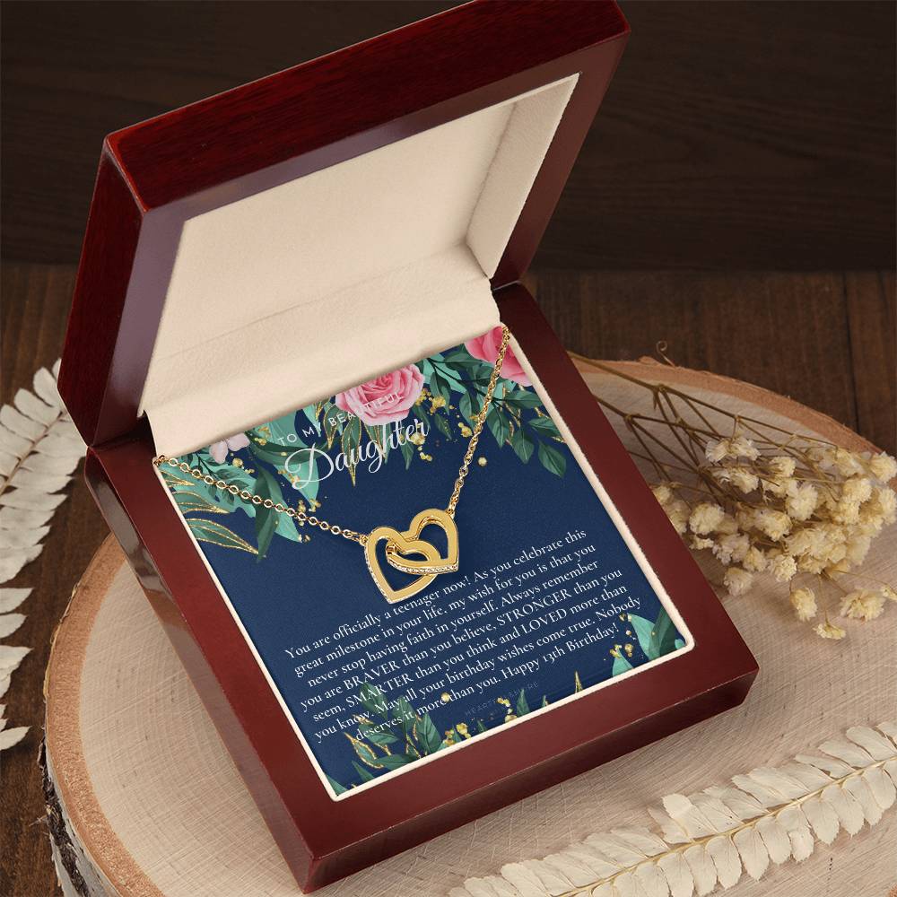 Gift For 13 Year Old Girl Gifts 13Th Birthday Girl 13Th Birthday Gift Thirteenth Birthday Necklace Teen Birthday Gift Official Teenager Interlocking Hearts Necklace