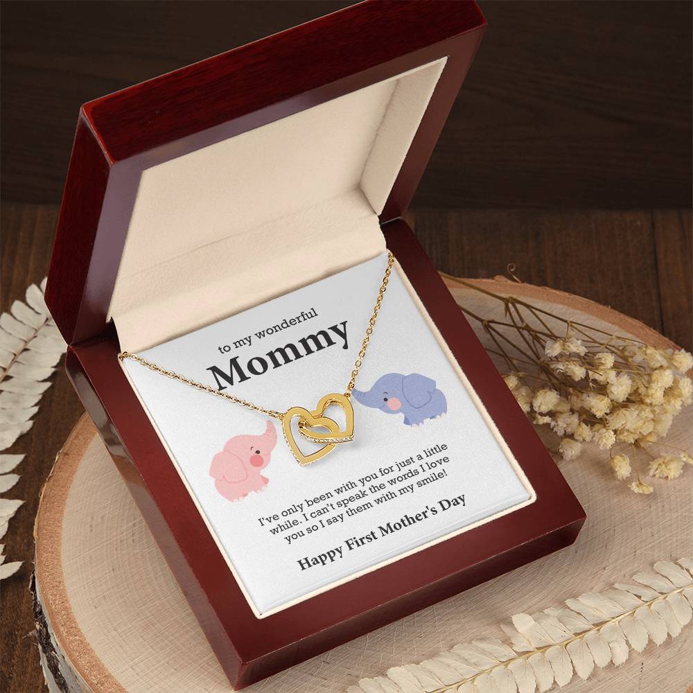 To My Wonderful Mommy Interlocking Hearts Necklace