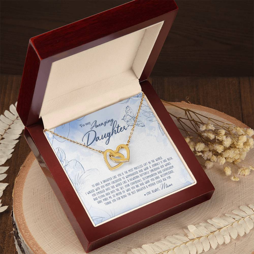 A Mother'S Most Priceless Gift - Necklace With Message Card Interlocking Hearts Necklace