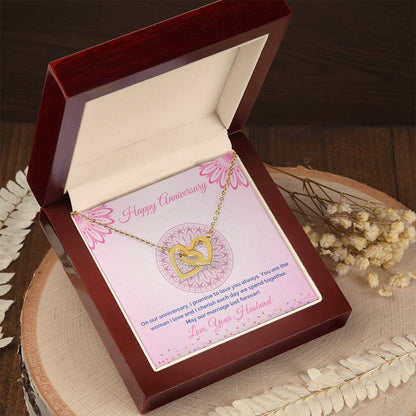 Anniversary Gift For Wife Interlocking Hearts Necklace