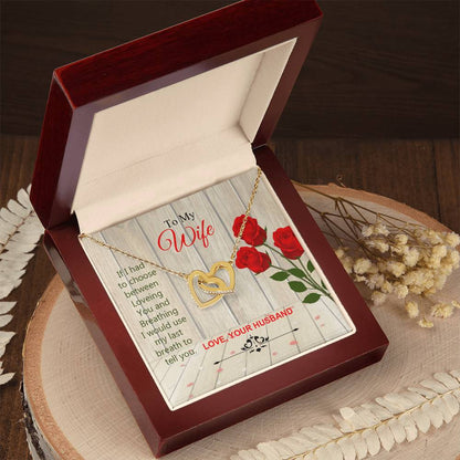 To My Wife Interlocked Beautiful Necklace Gift For Wife Love Your Husband. Interlocking Hearts Necklace