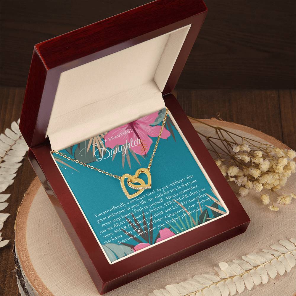 Gift For 13 Year Old Girl Gifts 13Th Birthday Girl 13Th Birthday Gift Thirteenth Birthday Necklace Teen Birthday Gift Official Teenager Interlocking Hearts Necklace