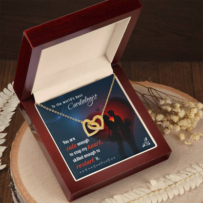 To The World'S Best Cardiologist - Skilled Enough To Restart It - Interlocking Heart Necklace Interlocking Hearts Necklace