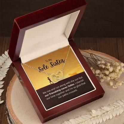 Friendship Never Fades Necklace - Gift For Your Runningworkout Bff Tribe Necklace Best Friend Gift Bff Gift Interlocking Hearts Necklace