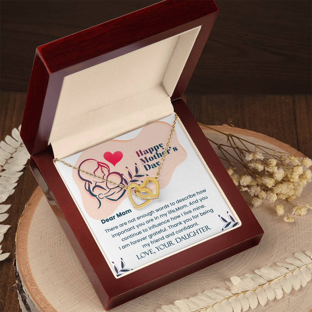 Dear Mom- Mother'S Day Gift- Perfect Gift For Mom Interlocking Hearts Necklace