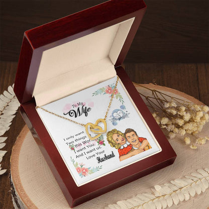 To My Wife Necklace Interlocking Hearts Necklace