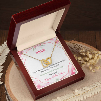 Gift For Mom - Hope And Love - Alluring Beauty Necklace Interlocking Hearts Necklace