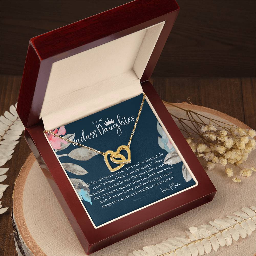 Daughter Gift From Mom Heart Necklace Daughter Gift Interlocking Necklace To Daughter Daughter Graduation Birthday Gift Necklace Interlocking Hearts Necklace