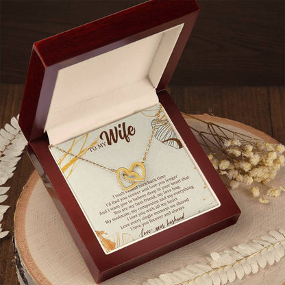 To My Wife Interlocking Hearts Necklace Message Card