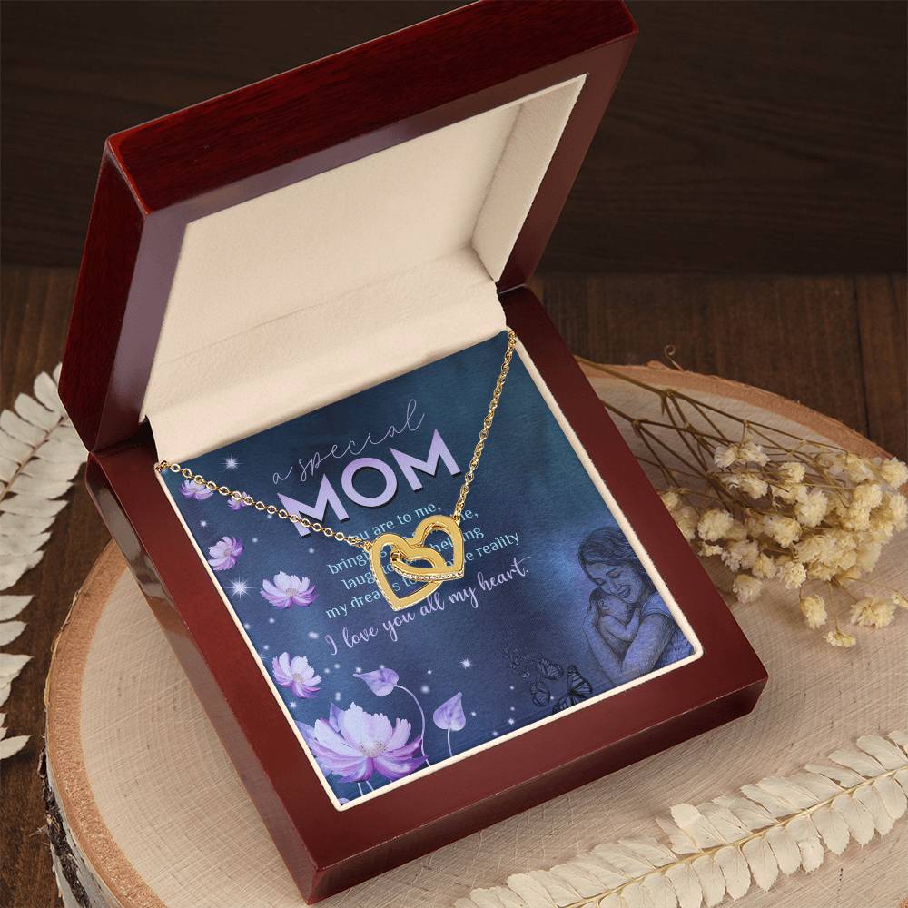A Special Mom - I Love You Always My Heart - Necklace Interlocking Hearts Necklace