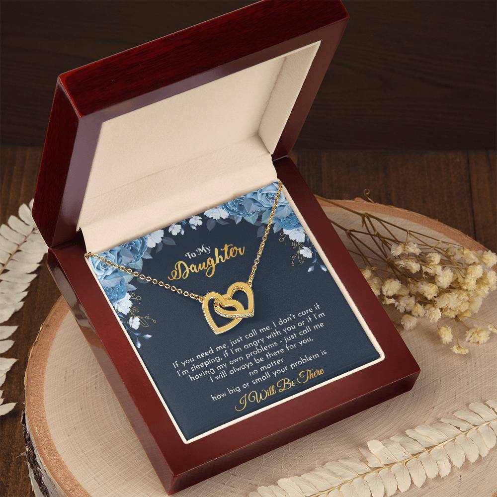 Gift For Daughter - Interlocking Hearts Necklace With Message Card